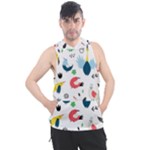 Vector Set Isolates With Cute Birds Scandinavian Style Men s Sleeveless Hoodie