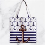 Anchor Background Design Zipper Grocery Tote Bag
