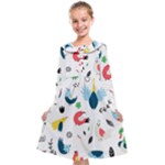 Vector Set Isolates With Cute Birds Scandinavian Style Kids  Midi Sailor Dress