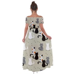 Off Shoulder Open Front Chiffon Dress 