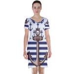 Anchor Background Design Short Sleeve Nightdress