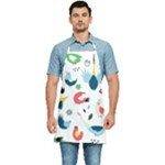 Vector Set Isolates With Cute Birds Scandinavian Style Kitchen Apron