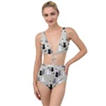 Cute Cat Seamless Pattern Tied Up Two Piece Swimsuit
