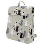 Cute Cat Seamless Pattern Flap Top Backpack