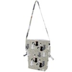 Cute Cat Seamless Pattern Folding Shoulder Bag