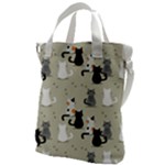 Cute Cat Seamless Pattern Canvas Messenger Bag