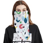 Vector Set Isolates With Cute Birds Scandinavian Style Face Covering Bandana (Triangle)