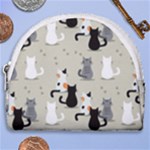 Cute Cat Seamless Pattern Horseshoe Style Canvas Pouch