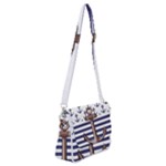 Anchor Background Design Shoulder Bag with Back Zipper