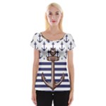 Anchor Background Design Cap Sleeve Top