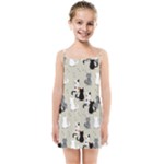 Cute Cat Seamless Pattern Kids  Summer Sun Dress