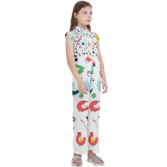 Kids  Sleeveless Ruffle Edge Band Collar Chiffon One Piece 