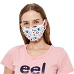 Vector Set Isolates With Cute Birds Scandinavian Style Crease Cloth Face Mask (Adult)