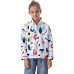 Vector Set Isolates With Cute Birds Scandinavian Style Kids  Half Zip Hoodie