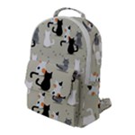 Cute Cat Seamless Pattern Flap Pocket Backpack (Large)