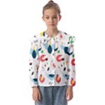 Vector Set Isolates With Cute Birds Scandinavian Style Kids  Peter Pan Collar Blouse