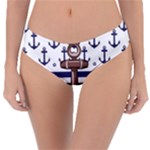 Anchor Background Design Reversible Classic Bikini Bottoms