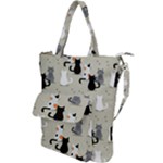 Cute Cat Seamless Pattern Shoulder Tote Bag
