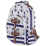 Anchor Background Design Rounded Multi Pocket Backpack