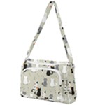 Cute Cat Seamless Pattern Front Pocket Crossbody Bag