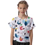 Vector Set Isolates With Cute Birds Scandinavian Style Kids  Cut Out Flutter Sleeves