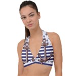 Anchor Background Design Halter Plunge Bikini Top