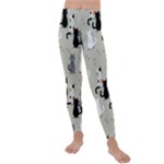 Cute Cat Seamless Pattern Kids  Lightweight Velour Leggings