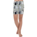 Cute Cat Seamless Pattern Kids  Lightweight Velour Capri Yoga Leggings