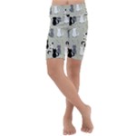 Cute Cat Seamless Pattern Kids  Lightweight Velour Cropped Yoga Leggings
