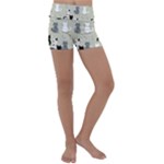 Cute Cat Seamless Pattern Kids  Lightweight Velour Yoga Shorts