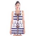 Anchor Background Design Scoop Neck Skater Dress