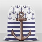 Anchor Background Design Drawstring Bag (Small)