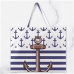 Anchor Background Design Zipper Large Tote Bag