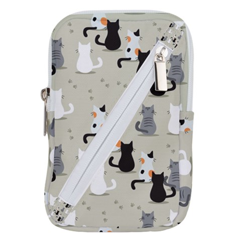 Cute Cat Seamless Pattern Belt Pouch Bag (Small) from ArtsNow.com