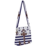 Anchor Background Design Zipper Messenger Bag
