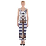 Anchor Background Design Fitted Maxi Dress
