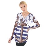 Anchor Background Design Tie Up T-Shirt