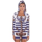 Anchor Background Design Long Sleeve Hooded T-shirt