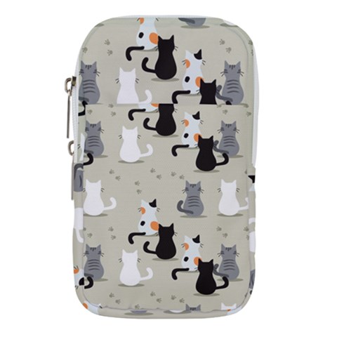 Cute Cat Seamless Pattern Waist Pouch (Large) from ArtsNow.com