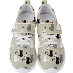 Cute Cat Seamless Pattern Men s Velcro Strap Shoes