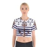 Anchor Background Design Cotton Crop Top