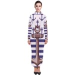 Anchor Background Design Turtleneck Maxi Dress