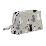 Cute Cat Seamless Pattern Wristlet Pouch Bag (Medium)