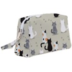 Cute Cat Seamless Pattern Wristlet Pouch Bag (Large)
