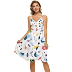 Sleeveless Tie Front Chiffon Dress 