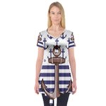 Anchor Background Design Short Sleeve Tunic 