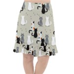 Cute Cat Seamless Pattern Fishtail Chiffon Skirt