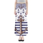 Anchor Background Design Full Length Maxi Skirt