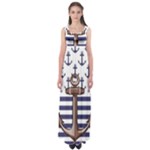 Anchor Background Design Empire Waist Maxi Dress