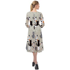 Ruffle End Midi Chiffon Dress 